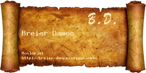 Breier Damos névjegykártya